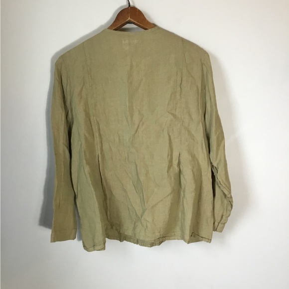 Flax Button Down Linen Tunic Top - Picture 2 of 5